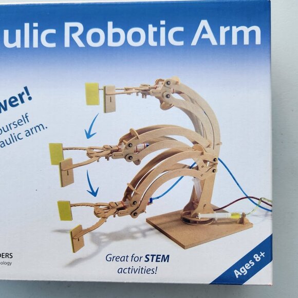 NEW PATHFINDERS STEM Kit Hydraulic Robotic Arm |Wooden Building STEM Kit Toy Mec - Picture 1 of 16